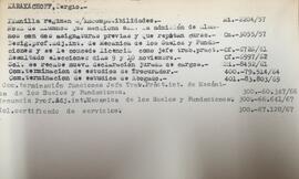 Ficha de registros de expedientes UNLP referidos a Sergio Karakachoff 1957 - 1967