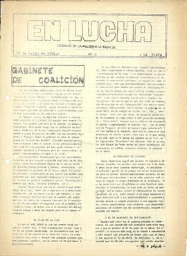 Publicación en Lucha N° 9: "Gabinete de coalición" 1971