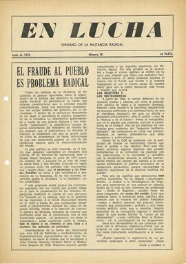 Publicación En Lucha N° 18: "El fraude al pueblo es problema radical" 1972