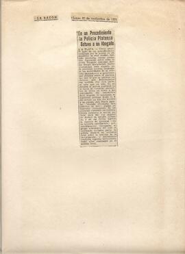 "En un procedimiento la policía platense detuvo a un abogado", La Razón, 1971