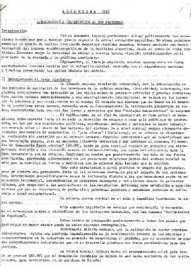 Argentina 1972: Una aproximación a la solución a sus problemas