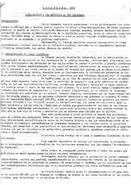 Argentina 1972: Una aproximación a la solución a sus problemas