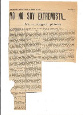 "Yo no soy extremista", Progreso, Las Flores, 1971