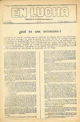 Publicación en Lucha N° 8: "Qué es una dictadura 1971