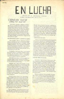 Publicación En Lucha N° 5: "Carnaval nuevo, careta nueva" 1971