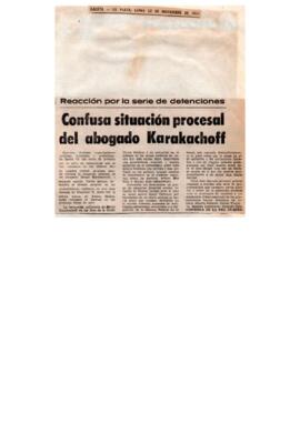 "Confusa situación procesal del abogado Karakachoff", Gaceta, La Plata, 1971